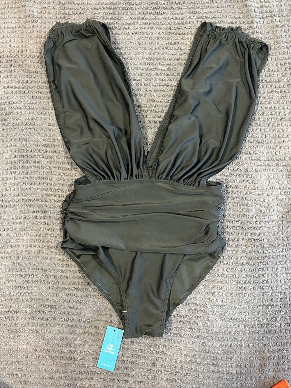 Cupshe black one-piece plunge neckline one piece
